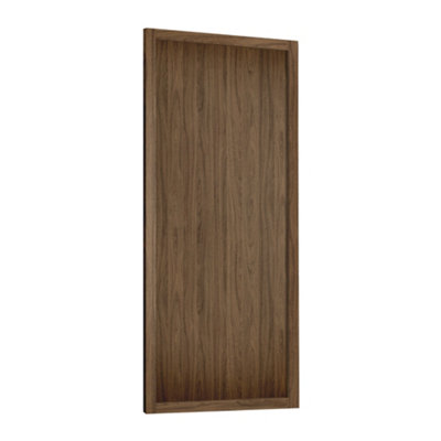 Spacepro Shaker 1 Panel Matt Carini Walnut Effect Sliding Wardrobe Door (H)2220mm (W)914mm from B&Q