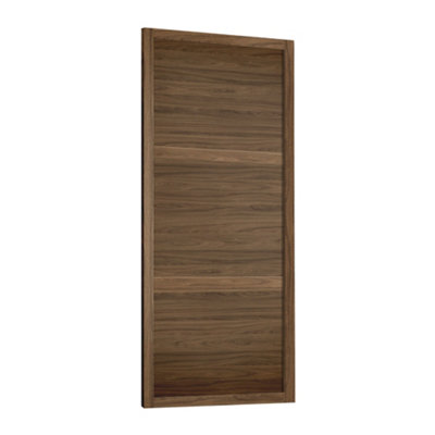 Spacepro Shaker 3 Panel Matt Carini Walnut Effect Sliding Wardrobe Door (H)2220mm (W)762mm from B&Q