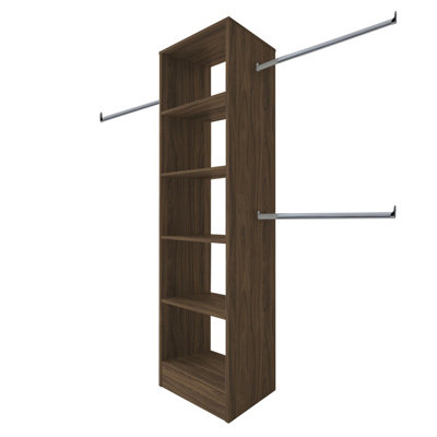 Spacepro Modular Walnut Effect Tower Unit (H)2100mm (W)600mm (D)500mm from B&Q