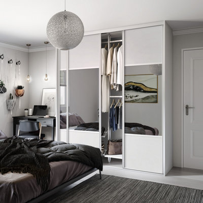 Spacepro Classic Mirrored Sliding Wardrobe Door (H)2220mm (W)610mm from B&Q
