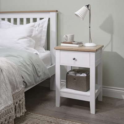 Nöa & Nani Noa & Nani 1 Drawer Bedside Table In White & Oak Leines from B&Q