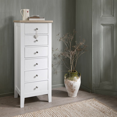 Nöa & Nani Noa & Nani 6 Drawer Tall Chest Of Drawers In White & Oak Leines from B&Q
