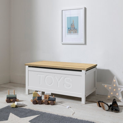 Nöa & Nani Noa & Nani Toy Box Storage Chest In Classic White & Oak Leines from B&Q