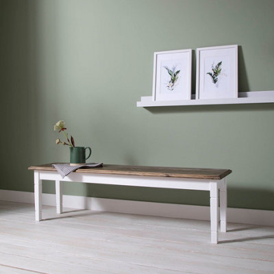 Nöa & Nani Noa & Nani Hallway Bench Kitchen Dining Entryway In White And Dark Pine Canterbury 157Cm from B&Q