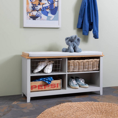 Nöa & Nani Noa & Nani Storage Bench In Grey And Natural Pine Halmstad from B&Q