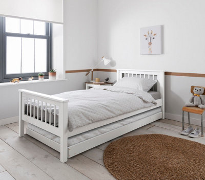 Nöa & Nani White Noa & Nani Single Bed Frame With Matheus Pull-Out Trundle In Hampshire 198Cm