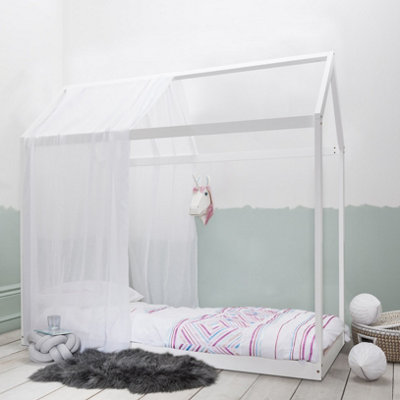 Nöa & Nani Noa & Nani Single 4 Poster Bed Frame In Classic White Kara