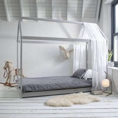 Nöa & Nani Noa & Nani Single 4 Poster Bed Frame In Silk Grey Kara