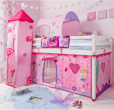 Nöa & Nani Noa & Nani Cabin Kids Solid Wood Midsleeper Bed With Fairies Package In Classic White Moro from B&Q