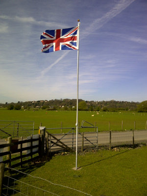 B&Q -  Aluminium Flagpole 20Ft With 2 Flags Union Jack And England Flag