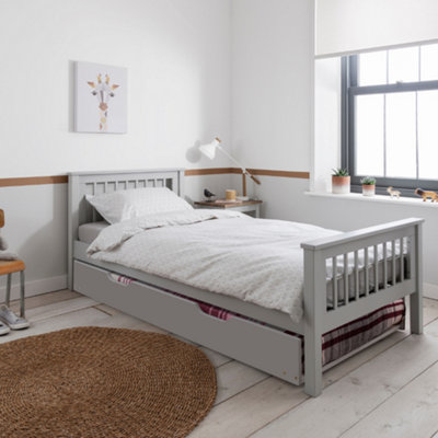 Nöa & Nani Noa & Nani Single Bed Frame With Spacesaver Pull-Out Trundle In Grey Hampshire