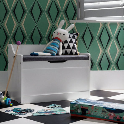 Nöa & Nani Noa & Nani Kids Toy Storage Box Lola With Padded Seat CushionWooden Chest With Soft-Close Safety Lid from B&Q