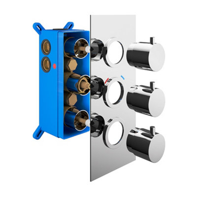 Aquadry Oria ½ Turn 3 Outlet Chrome Effect Concealed Diverter Shower Mixer from B&Q