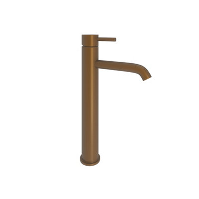 Aquadry Oria Tall Bronze Effect Round Sink Or Worktop Tap from B&Q