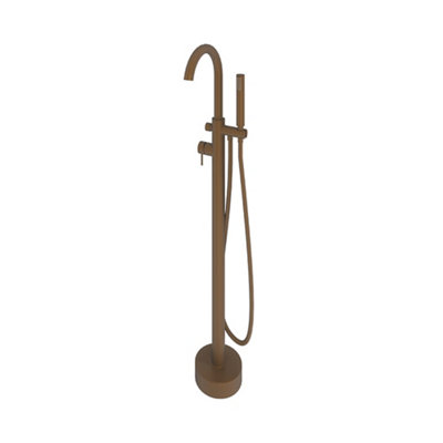 Aquadry Oria Brushed Bronze Effect Freestanding Mono Shower Mixer Tap from B&Q