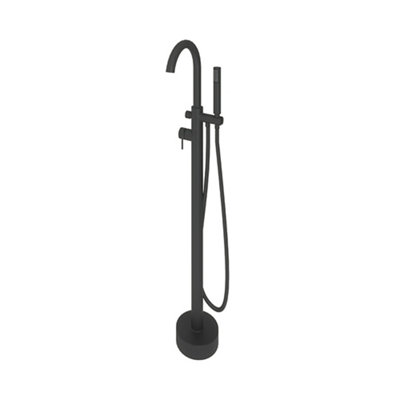 Aquadry Oria Matt Black Freestanding Mono Shower Mixer Tap from B&Q