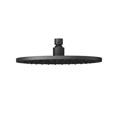 B&Q -  Oria Black Matt Single-Spray Pattern Fixed Shower Head250mm