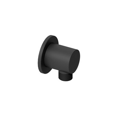 Aquadry Oria Matt Black Wall Outlet from B&Q