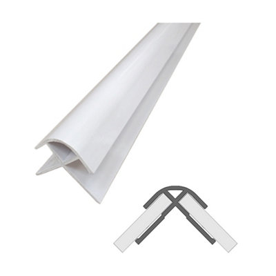Aquadry Panel External Corner Joint (L)2400mm White from B&Q