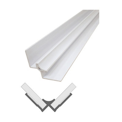 Aquadry Panel Internal Corner Joint (L)2400mm White from B&Q