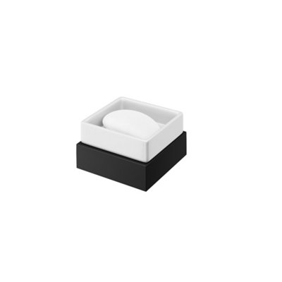 Aquadry Oria Matt Black Stainless Steel Soap Dish from B&Q