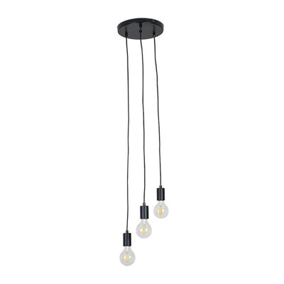 Edit Cable 3 Light Cascade Ceiling Pendant Black from B&Q