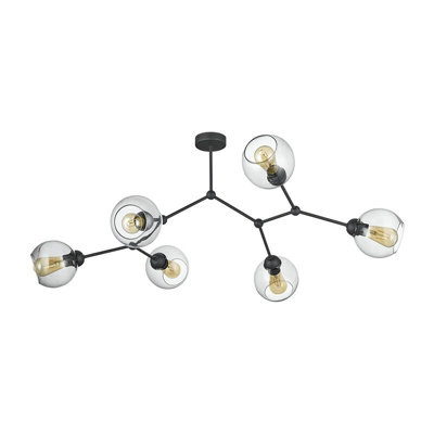 Edit Chart 6 Arm Ceiling Pendant Light Black from B&Q