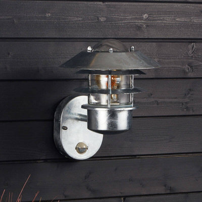 Edit Coastal Stage Outdoor Wall Light With Pir Sensor Galvanised Steel from B&Q