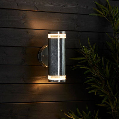 Edit Coastal Glacier Outdoor Up & Down Wall Light Galvanised Steel from B&Q