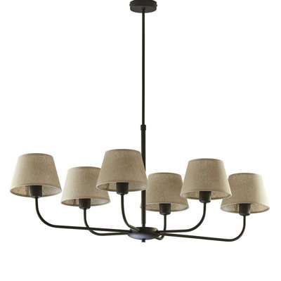 Edit Cottage 6 Light Multi Arm Pendant Light Black from B&Q