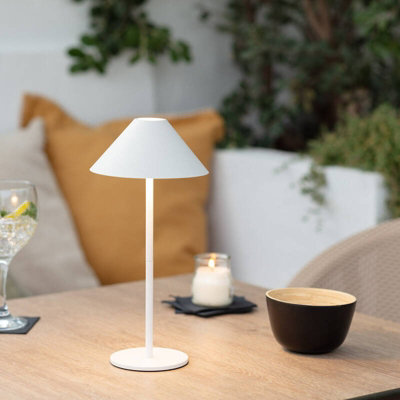 Edit Tiber Usb Rechargeable Led Outdoor Table Lamp White from B&Q