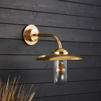 Portwest Westport Coastal Captain Outdoor Wall Light Brass from B&Q