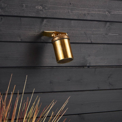 Portwest Westport Coastal Lighthouse Outdoor Wall Mounted Spotlight Brass from B&Q