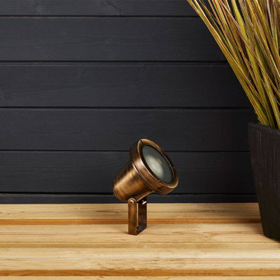 Portwest Westport Coastal Lense Garden Spotlight Brass from B&Q