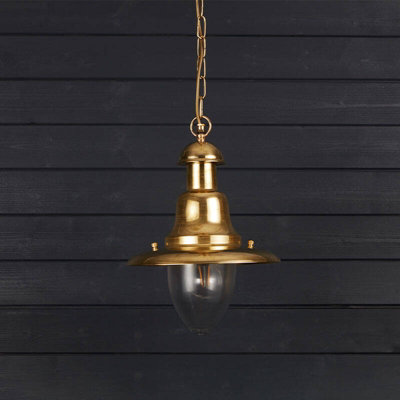 Portwest Westport Coastal Harbour Outdoor Pendant Porch Lantern Brass from B&Q