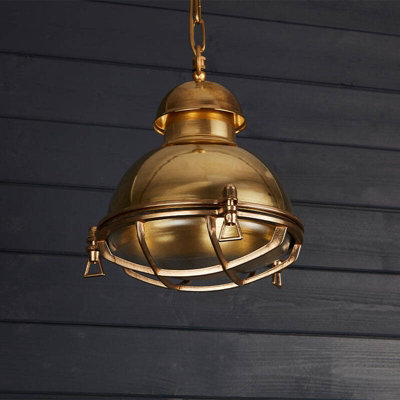 Portwest Westport Coastal Combe Outdoor Pendant Porch Lantern Brass from B&Q