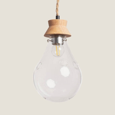 Edit Kathu Glass Ceiling Pendant Light Natural from B&Q