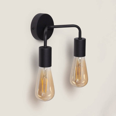 Edit Jayso 2 Arm Wall Light Black from B&Q