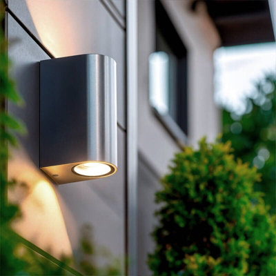 Edit Gala Outdoor Up & Down Wall Light Silver from B&Q
