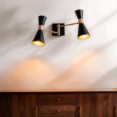 Edit Jigger 2 Arm Wall Light Black from B&Q