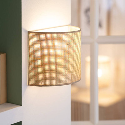 Edit Baracoa Rattan Flush Wall Light Natural from B&Q