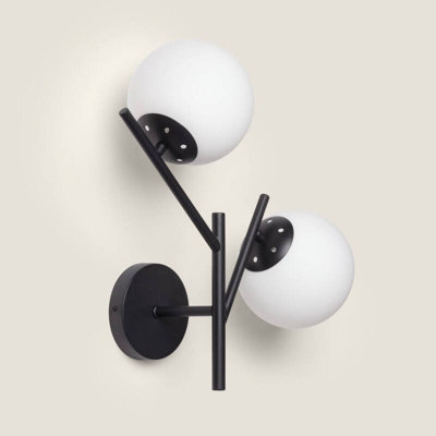Edit Balts 2 Arm Wall Light Black from B&Q