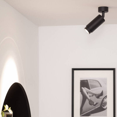 Edit Agate Single Ceiling Spotlight Black from B&Q