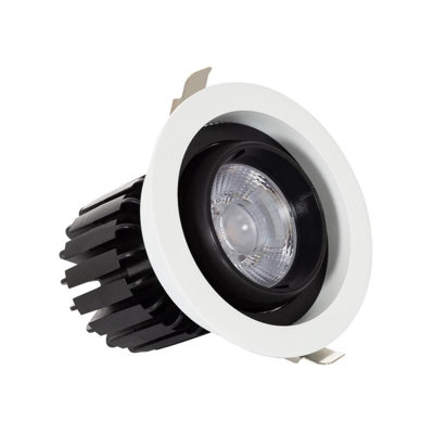 Lyco Round Expert Colour 18W Cob Led Adjustable Downlight Cutout 115mm No Flicker 2700K Warm White