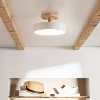 Edit Whisty Selectable Led Semi-Flush Ceiling Light White from B&Q