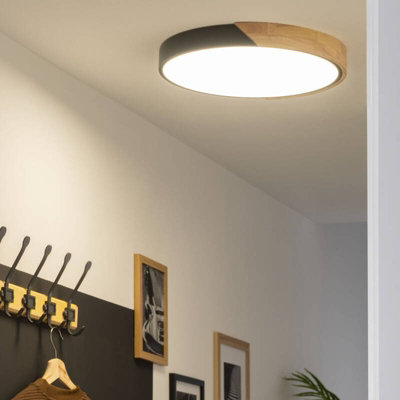 Edit Dari Round 24W Selectable Led Flush Ceiling Light Black from B&Q