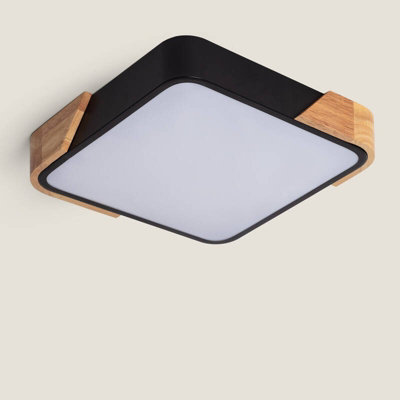 Edit Dari Square 18W Selectable Led Flush Ceiling Light Black from B&Q