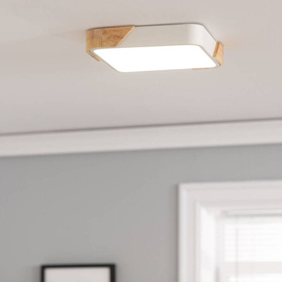 Edit Dari Square 18W Selectable Led Flush Ceiling Light White from B&Q