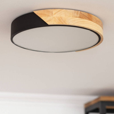 Edit Dari Round 18W Selectable Led Flush Ceiling Light Black from B&Q