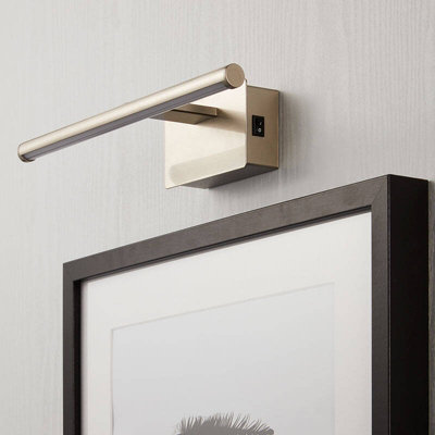 Selected By Us Slimline Medium Battery Operated Led Picture Light Satin Nickel from B&Q